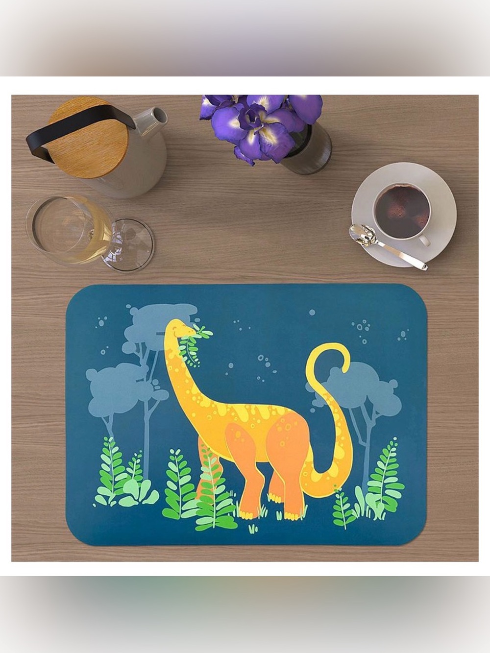 Playful Yellow & Orange Dinosaur Placemat